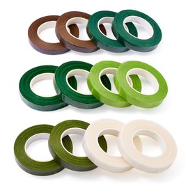 FASHEWELRY 12 Rolls Colored Masking Tape Bulk 6 Colors 0.47 Inch 30 Yards Painters Tape Textured Paper Decorative Craft Tape for Painting Arts Bundling Leaves Flowers