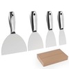 Putty Knife Set,4 PCS 2",3",4",6" One Piece Premium Polished All-Stainless