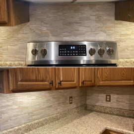 OYASIMI 1 Sheet Peel and Stick Tile Backsplash 13.5"X11.4" PVC Wall Tiles, Stick on Backsplash for Kitchen, Bathroom Tile, Fireplace Décor, Laundry Table, Stair Decals in Slate Beige