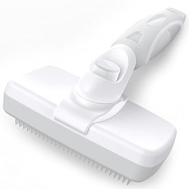 Crala Self Cleaning Slicker Brush, Dog & Cat Grooming Shedding Tool for Short and Long Haired - Gently Removes Loose Undercoat, Mats and Tangled Haired