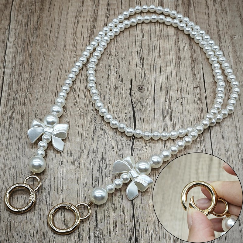 HAOBIN Bag Strap Pearl Chain Carry Strap Bags Chain 100