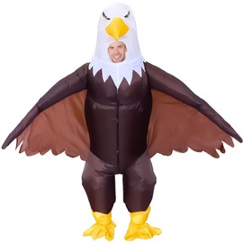 Inflatable Bald Eagle Costume for Adult Blow up Eagle Mascot Costume Outfit Funny Independence Day Parade Patriotic Costume Suit