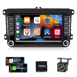 Android 13 Car Radio for VW Passat Jetta Seat Golf Skoda Polo Touran, [1G+32GB] 7 inch Touch Screen Volkswagen Stereo with Wired&Wireless CarPlay Android Auto Bluetooth GPS WiFi FM+Backup Camera