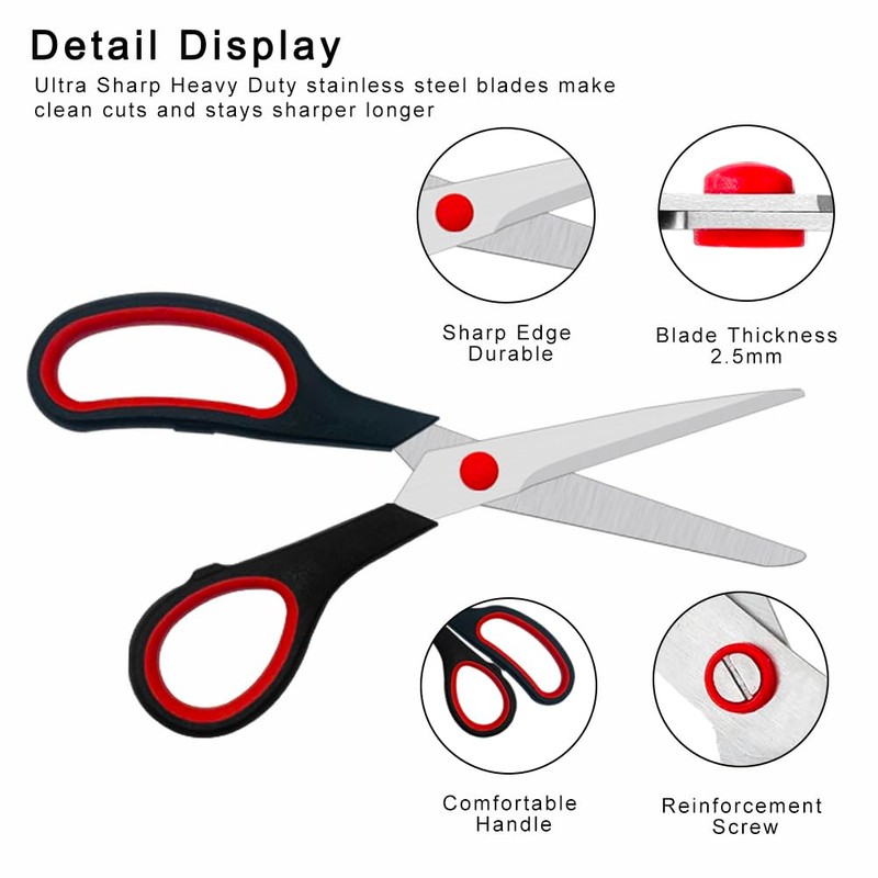 Scissors, 2 Pack 7.5 inch Scissors for Office and Home,