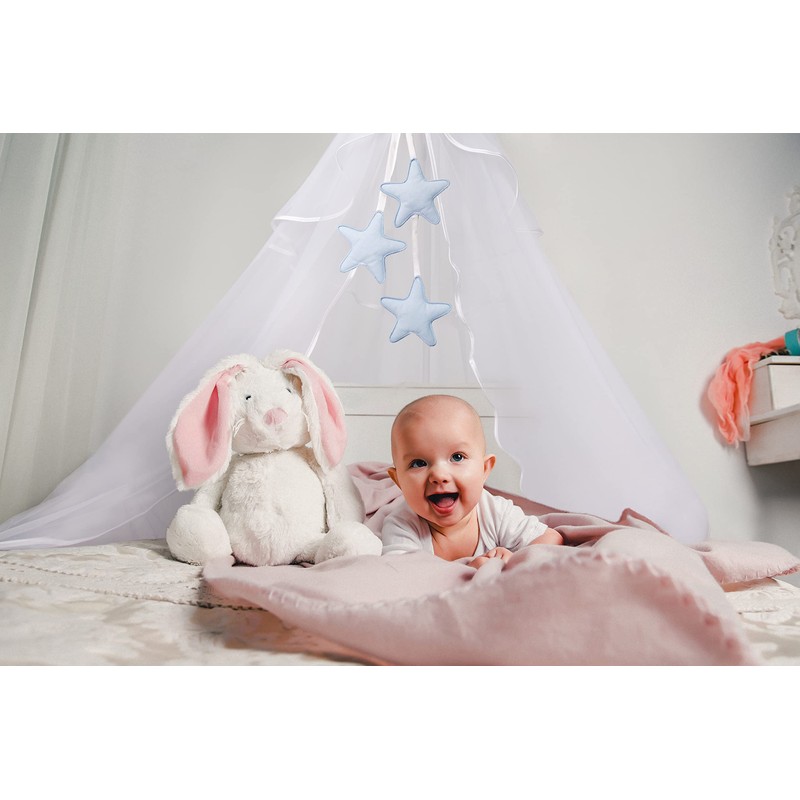 Amilian Canopy with Bow for Baby Bed, Bassinet, Cradle, Cot,
