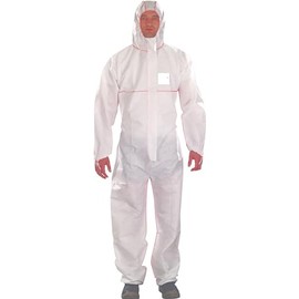 Ansell AlphaTec Bodysuit, Disposable Jumpsuit with Hood, Chemical Protection, Industrial Protective Clothing for Men and Women (Pack of 1), White