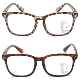 JOON-joon Progressive Multifocus Reading Glasses for Women 2 Pairs Blue Light Blocking Progressive Multifocus Readers +1.5
