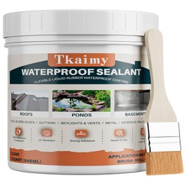 Tkaimy Transparent Waterproof Coating 175oz, Water-Based Invisible Waterproof Agent Leak Repair Sealant, Indoor & Outdoor Roofs, Shower Walls, Bathroom, Kitchen, Liquid Water Proof Clear Sealant