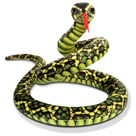 GDZRDFLH Stuffed Snake Animal, 80 in Stuffed Snake Plush,Large Giant Stuffed Animals Snake, Lifelike Plush Snake Cute Stuffed Animals for Birthday Present Party Prank Prop (Green)