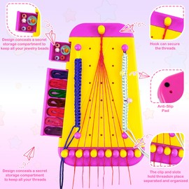 Friendship Bracelet Making Kit Toy, Age 7 8 9 10 11 12 Years Old Girls Gifts Ideas, Birthday Gift for Teenage Girls, Arts and Crafts String Maker Tool, Bracelet DIY.