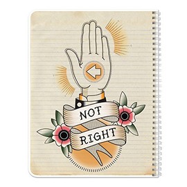 BookFactory NotRight (Left-Handed) Notebook/Lefty Notebook 120 Pages 8.5" x 11" Wire-O (JOU-120-CCW-A-(NotRightHand))