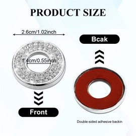 QZTYTY 4PCS Bling Car Inner Door Lock Covers, Bling Car Accessories, Crystal Auto Decals for Women Girls, Sparkly Rhinestones Auto Door Bolt Decorations Compatible with B-e-n-z A/B/C/D/E Class