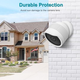 Fintie Funda protectora de silicona para cámara nido para exteriores o interiores (batería) 2021, funda protectora y camuflaje con ala de sombrero resistente a la intemperie (paquete de 3) (color blanco)