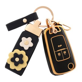 OFF WE GO OFF WE GO Autoschlssel Hlle Schlsselhlle Cover fr Opel Vauxhall Astra H J K Adam Insignia A Meriva B Mokka X Vectra C Zafira Mokka Schlsselcover mit Schlsselanh?nger Schutz Geh?use,Schwarz Gold