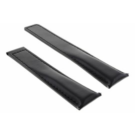 Ewatchparts Leather Watch Band Strap Compatible With Deployment Clasp 22/18 Tag Heuer Targa Florio Black