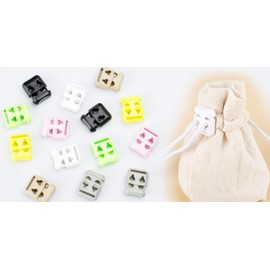 DYZD Cord Lock, Cord Stopper, 2 Holes, Cord Stopper, Cord Lock, String Fastening Bags and Clothes, 10 Pieces, Black, 0.2 inch (4 mm)