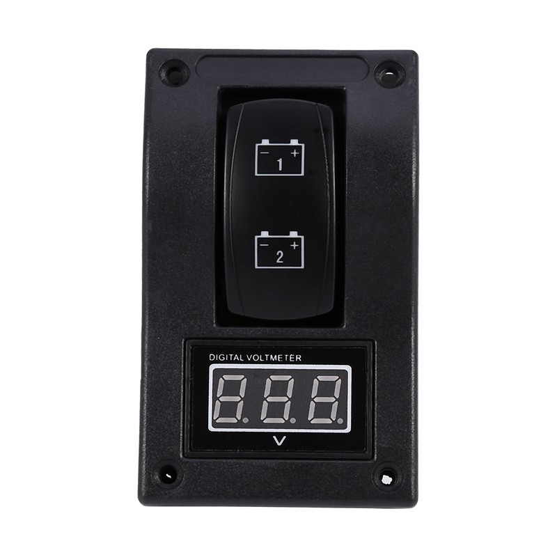 12V DC Marine Boat Voltmeter LED Dual Battery Test Panel
