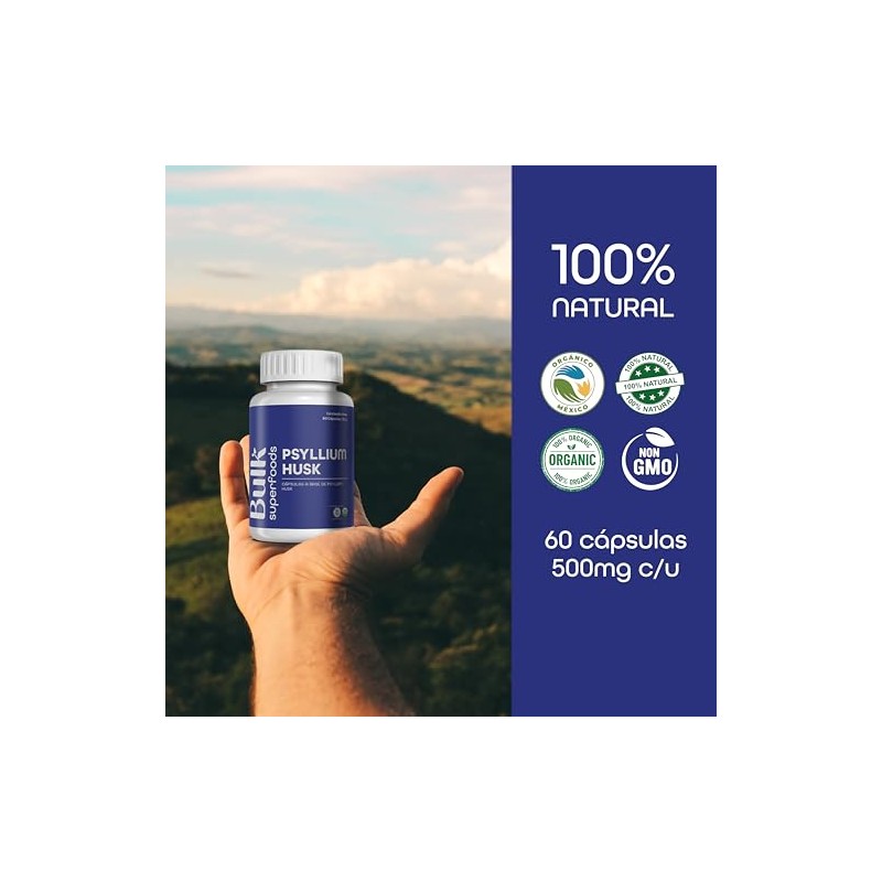 BULK SUPERFOODS Psyllium Husk 100 Natural Suplemento Alimenticio