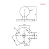 Marine Aluminum 2.25'' Ball Adapter Base with AMPS Circular Plate