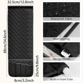 Sofa Armrest Organizer, Non-Slip Couch Sofa Chair Armrest Organizer with 5 Pockets Armchair Caddy for Smart Phone, Book, Magazines, TV Remote Control Holder (Black)