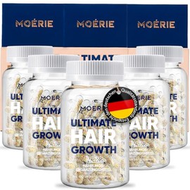 MOERIE Haar Vitamine - extra hochdosiert mit Biotin, Zink & Selen - für natürliches Haarwachstum - 360 Kapseln - ergänzt mit Folsäure, Kupfer, Selen, Vitamin B6 und B12 Hyaluronsäure und Kieselsäure