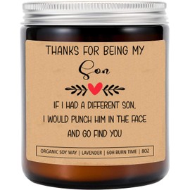 Thanks for Being My Son Candle - Unique Son Gag Gift from Parents - Thank You Candle - Birthday Gifts for Son - Son Gifts - Son Birthday Gift Ideas - Son Candle, 8oz, Lavender