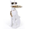 Resin Dog Side Table With Tray, Butler Statue Tissue Box,