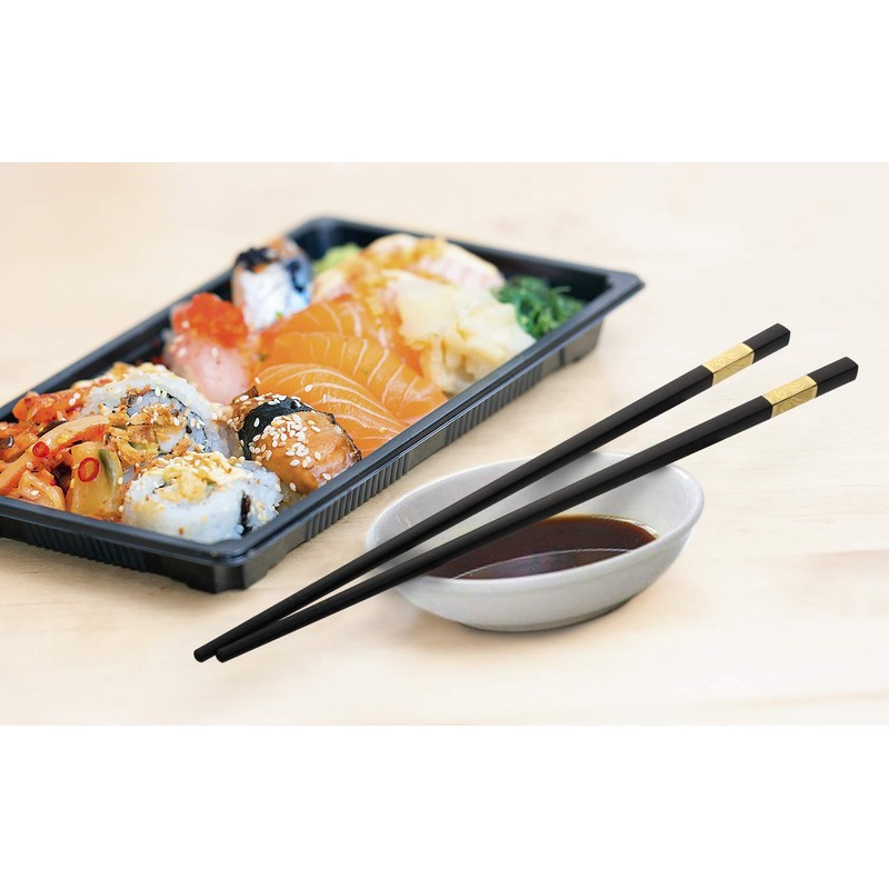 Hiware 10-Pairs Reusable Fiberglass Chopsticks Gold
