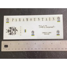 Schwinn Paramountain Bicycle Bike Decal Set Black Water Transfer Decal NOS