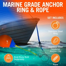 Better Boat Anchor Ring & Rope Anchor Retrieval System for Boat Anchors Stainless Steel