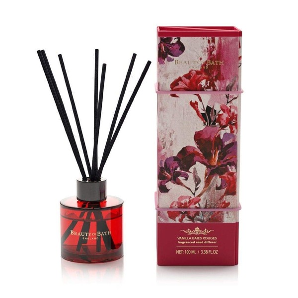 Beauty of Bath by Somerset Vanilla Baies Rouges, Fragranced Reed Diffuser, 16.91 Fl Oz (51301)