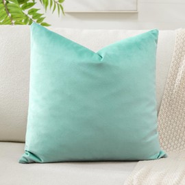 Artscope Velvet Cushion Cover Decorative Cushion Sofa Cushion Lumbar Cushion Throw Cushion Cover Sofa Bedroom 50 x 50 cm Aqua Green