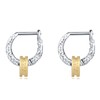 SweYone Two Tone Small Hoop Huggie Earrings, Gold&Sliver Earrings|Sun Hoop