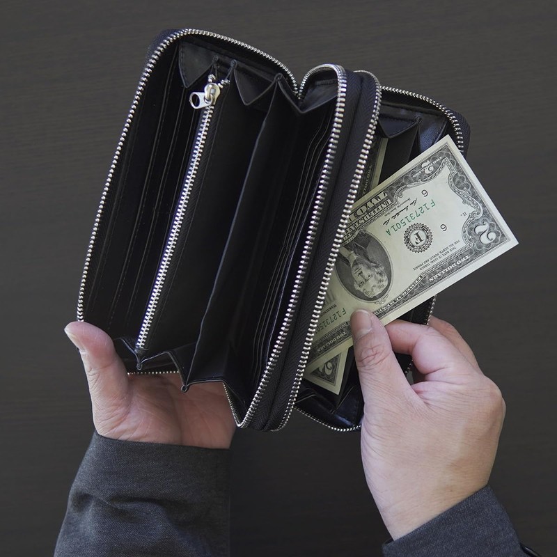 Multi-functional Large Capacity Python Switchable Long Wallet, Men's, W Zipper,