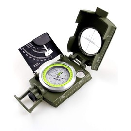 AOFAR AF-4074 Compass with Inclinometer High Precision Military Portable Compass for Geological Activities, Boy Scouting, Climbing, Hunting, Hiking, Camping, Map Measure Distance Calculator, Lens