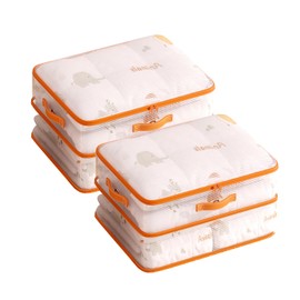 Tuza 2 Pack Clear Ultra Space Saving Self Compression Organizer, Clothes Compression Bags,Compression Organizer for Blankets,Moving Organizer Bags for Comforters, Clothes, Blankets(XL, 130L)