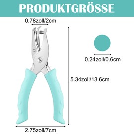 Cozevdnt Single Hole Punch, 6 mm Round Hole Punch, Circle Metal Paper Hole Punch with Soft Handle for Tags, for DIY School, DIY Crafts, Scrapbook, Notebook, Card Making