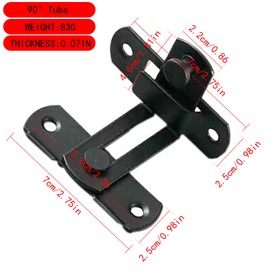 Tunish Large Sliding Barn Door Lock Flip Door Latch Security Front Door Locks for Wine Cabinet Bathroom Outdoor Garage Garden Closet Door (90 Degrees Black)