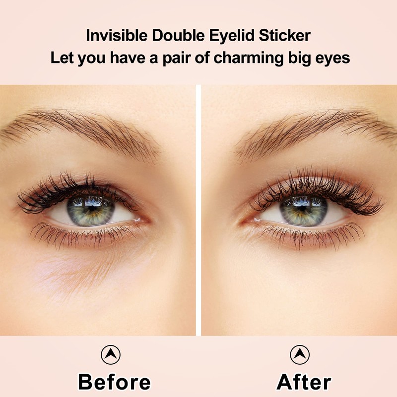 VOCOSTE 3 Size Double Eyelid Stickers 480 Pieces Invisible Eyelid