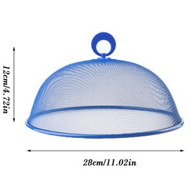4 Pieces Mesh Cover for Food, Food Cover, Outdoor Food Cover, Round Food Cover, Iron Fly Cover, for Fruit, Food, Picnic, Holds Fly Beetles (Blue, Red, Green, Black, 28 cm)