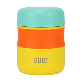 Built 10oz Thermal Food Jar - Colorful Insulated Snack Container for Travel or School - Leakproof Stainless Steel Lunch Holder for Hot or Cold Meals On the Move (Citrus Sunrise)