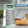 Rainspire Professional Box Grater, Cheese Grater Box for Kitchen Stainless