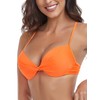 RELLECIGA Women's Orange Push Up Bikini Top Twist Front Underwire