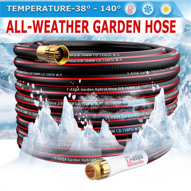YASQA Heavy Duty Garden Hose 100 ft 5/8 Inch, Contractor's