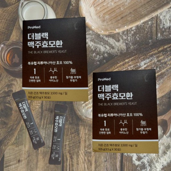 Promed Brewer&#39;s Yeast 3.5g 30+30 packets for skin and hair health / 프로메드 맥주효모 3.5g 30+30포 피부 모발 건강