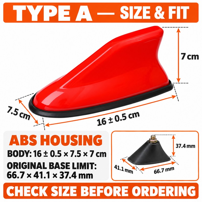 2 Pack Universal Shark Fin Car Roof Antennas with AM/FM