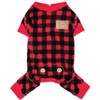 KYEESE Dogs Pajamas Plaid for Small Dog Red Buffalo Check