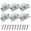 Floyutin 1 inch Rigid No-Swivel Plate Casters Small Rubber Wheels