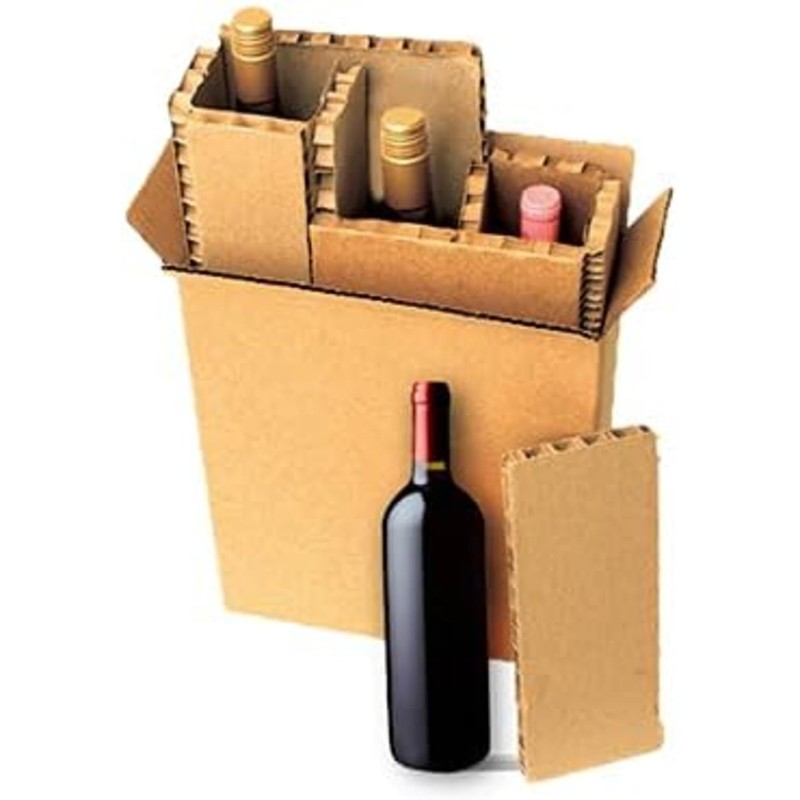 PrimeSaver Wine Shipping Box - Wine Bottle Shipper Corrugated Box