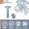 20 Pack 1 1/4" Carriage Bolt & Nut Kit for